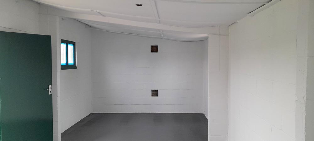 The cleaned and repainted allotment shop at Eastney and Milton Allotments.