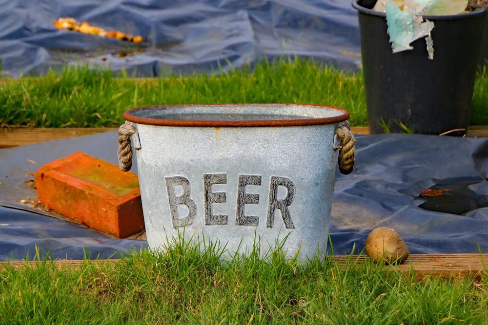 Beer tub at the Hope Cottage allotments.